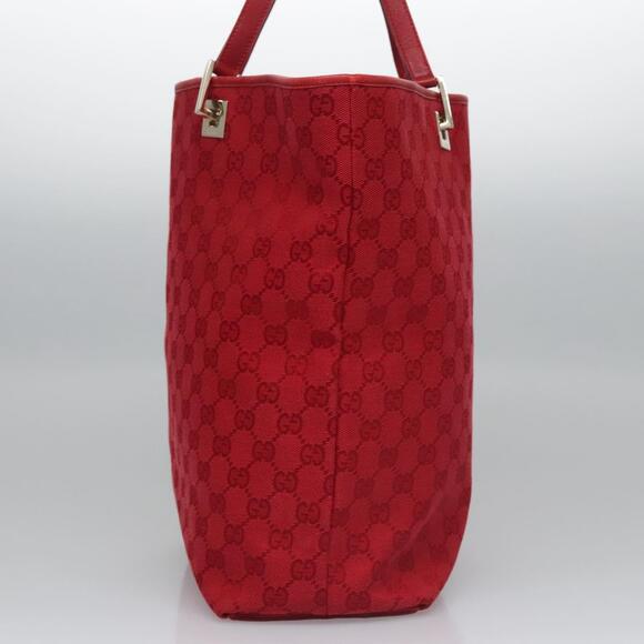 GUCCI GG Canvas Tote Bag Red Gold 002 002 - Picture 4 of 16